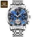 Top Luxury Brand OLEVS 6607 Men Business Mechanical WristWatch Fashion Classic Moon Phase Automatic Male Clock Watch Men's